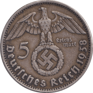1934 SILVER FIVE MARK GERMANY - Cambridgeshire Coins