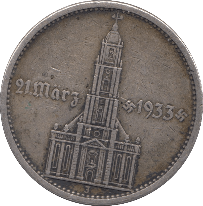 1934 SILVER FIVE MARK GERMANY - SILVER WORLD COINS - Cambridgeshire Coins