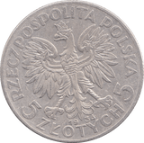 1934 SILVER FIVE ZLOTY POLAND - WORLD COINS - Cambridgeshire Coins