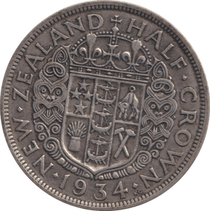 1934 SILVER HALFCROWN NEW ZEALAND - SILVER WORLD COINS - Cambridgeshire Coins