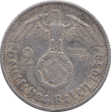 1934 SILVER NAZI GERMANY 2 MARK - SILVER WORLD COINS - Cambridgeshire Coins