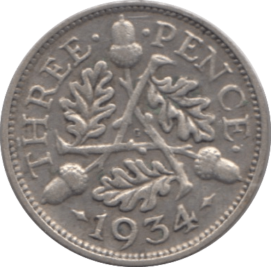 1934 SILVER THREEPENCE ( VF ) - Threepence - Cambridgeshire Coins