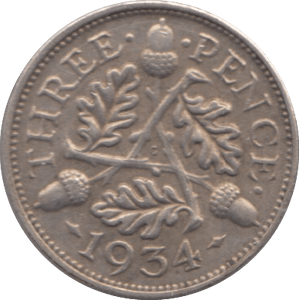 1934 SILVER THREEPENCE ( VF ) - Threepence - Cambridgeshire Coins