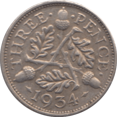 1934 SILVER THREEPENCE ( VF ) - Threepence - Cambridgeshire Coins