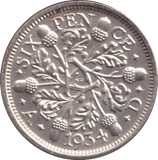 1934 SIXPENCE ( BU ) - SIXPENCE - Cambridgeshire Coins