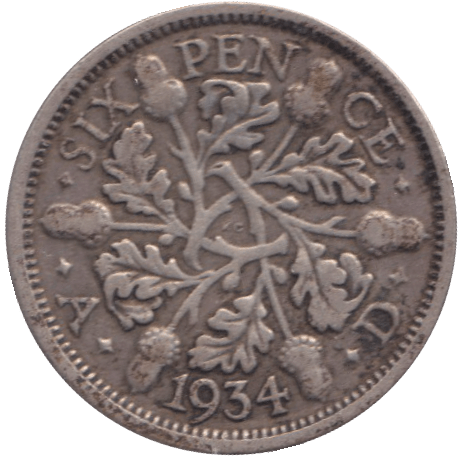 1934 SIXPENCE ( FINE ) - SIXPENCE - Cambridgeshire Coins