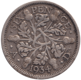 1934 SIXPENCE ( FINE ) - SIXPENCE - Cambridgeshire Coins