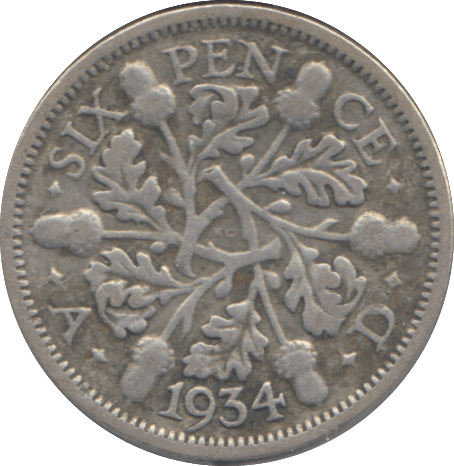 1934 SIXPENCE ( FINE ) - SIXPENCE - Cambridgeshire Coins