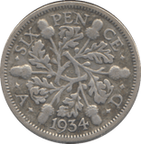 1934 SIXPENCE ( FINE ) - SIXPENCE - Cambridgeshire Coins
