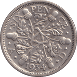 1934 SIXPENCE ( GF ) - SIXPENCE - Cambridgeshire Coins