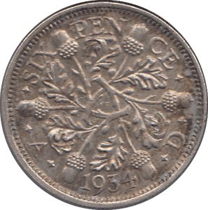 1934 SIXPENCE ( GVF ) - SIXPENCE - Cambridgeshire Coins