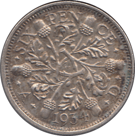 1934 SIXPENCE ( GVF ) - SIXPENCE - Cambridgeshire Coins