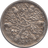 1934 SIXPENCE ( GVF ) - SIXPENCE - Cambridgeshire Coins
