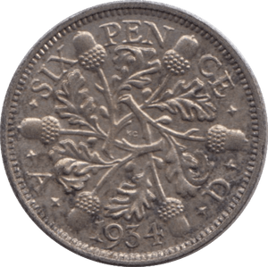 1934 SIXPENCE ( UNC ) - Sixpence - Cambridgeshire Coins