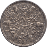 1934 SIXPENCE ( UNC ) - Sixpence - Cambridgeshire Coins