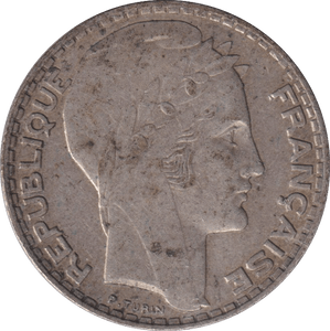 1934 TEN FRANCS FRANCE - SILVER WORLD COINS - Cambridgeshire Coins
