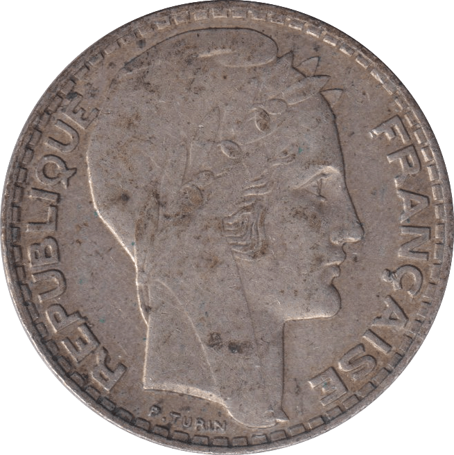 1934 TEN FRANCS FRANCE - SILVER WORLD COINS - Cambridgeshire Coins
