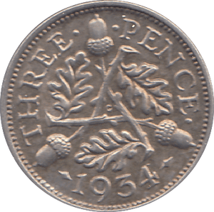 1934 THREEPENCE ( AUNC ) - THREEPENCE - Cambridgeshire Coins