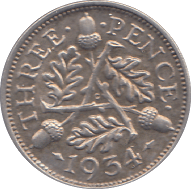 1934 THREEPENCE ( AUNC ) - THREEPENCE - Cambridgeshire Coins