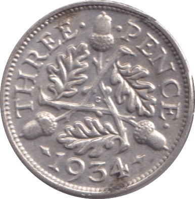 1934 THREEPENCE ( AUNC ) - Threepence - Cambridgeshire Coins
