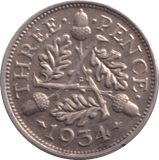 1934 THREEPENCE ( EF ) - THREEPENCE - Cambridgeshire Coins