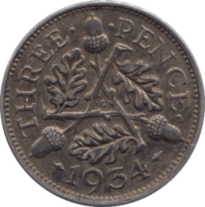 1934 THREEPENCE ( EF ) - THREEPENCE - Cambridgeshire Coins