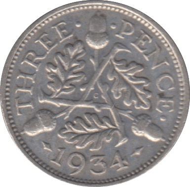 1934 THREEPENCE ( FINE ) - THREEPENCE - Cambridgeshire Coins