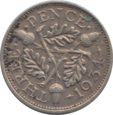 1934 THREEPENCE ( GVF ) - THREEPENCE - Cambridgeshire Coins