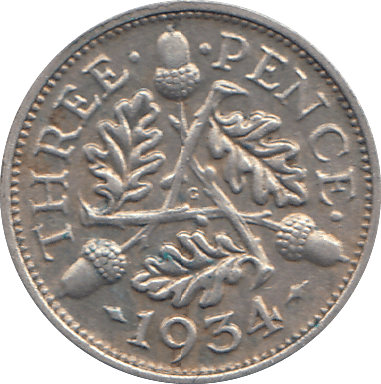 1934 THREEPENCE ( GVF ) - WORLD COINS - Cambridgeshire Coins