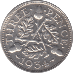 1934 THREEPENCE ( VF ) - THREEPENCE - Cambridgeshire Coins