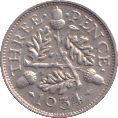 1934 THREEPENCE ( VF ) - THREEPENCE - Cambridgeshire Coins