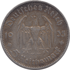 1935 GERMANY SILVER 5 MARKS - SILVER WORLD COINS - Cambridgeshire Coins
