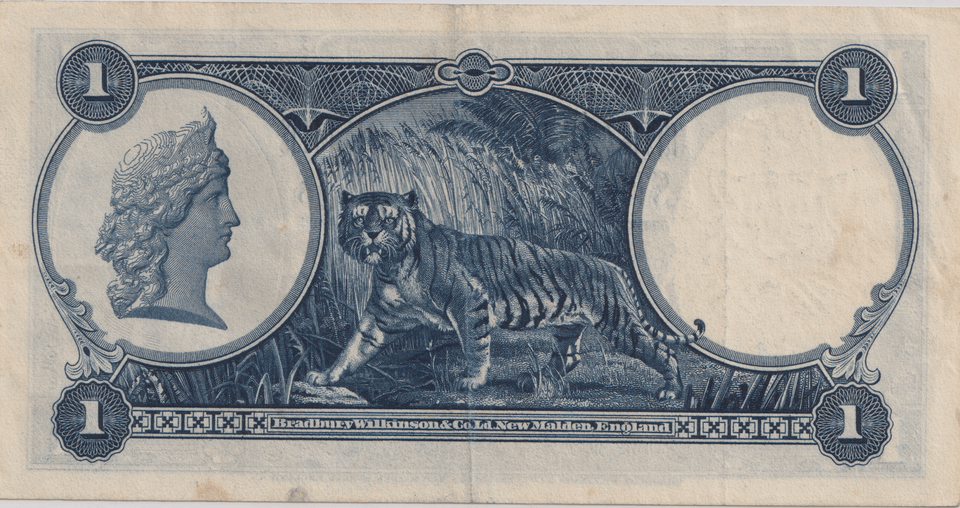1935 ONE DOLLAR STRAITS SETTLEMENTS BANKNOTE REF-1840 - WORLD BANKNOTES - Cambridgeshire Coins