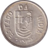 1935 ONE RUPIA PORTUGUESE INDIA - SILVER WORLD COINS - Cambridgeshire Coins