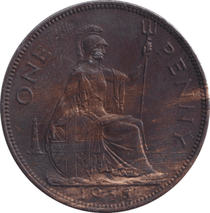 1935 PENNY ( UNC ) 2 - PENNY - Cambridgeshire Coins