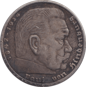 1935 SILVER 5 MARK GERMANY - SILVER WORLD COINS - Cambridgeshire Coins