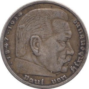 1935 SILVER 5 MARK GERMANY - SILVER WORLD COINS - Cambridgeshire Coins