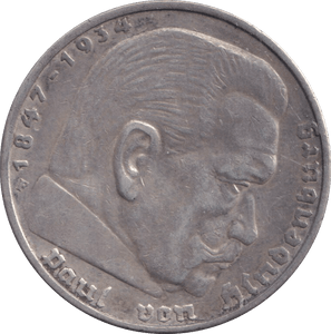 1935 SILVER 5 MARK GERMANY - SILVER WORLD COINS - Cambridgeshire Coins