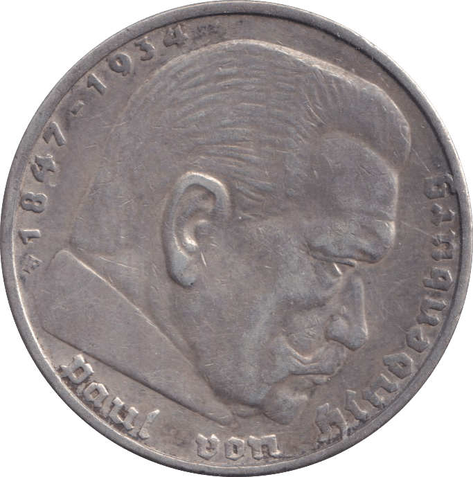 1935 SILVER 5 MARK GERMANY - SILVER WORLD COINS - Cambridgeshire Coins