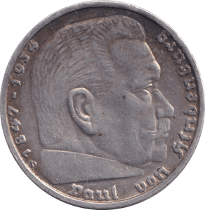 1935 SILVER 5 MARK GERMANY - SILVER WORLD COINS - Cambridgeshire Coins