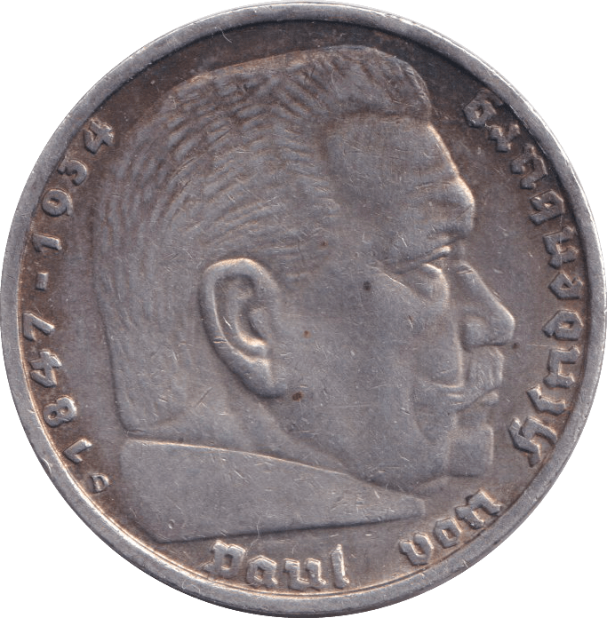 1935 SILVER 5 MARK GERMANY - SILVER WORLD COINS - Cambridgeshire Coins