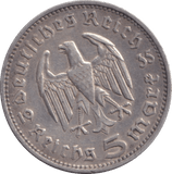 1935 SILVER 5 MARK GERMANY - SILVER WORLD COINS - Cambridgeshire Coins