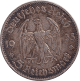 1935 SILVER 5 REICHSMARK GERMANY - SILVER WORLD COINS - Cambridgeshire Coins