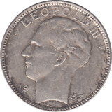 1935 SILVER BELGIUM 20 FRANCS - SILVER WORLD COINS - Cambridgeshire Coins