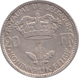 1935 SILVER BELGIUM 20 FRANCS - SILVER WORLD COINS - Cambridgeshire Coins