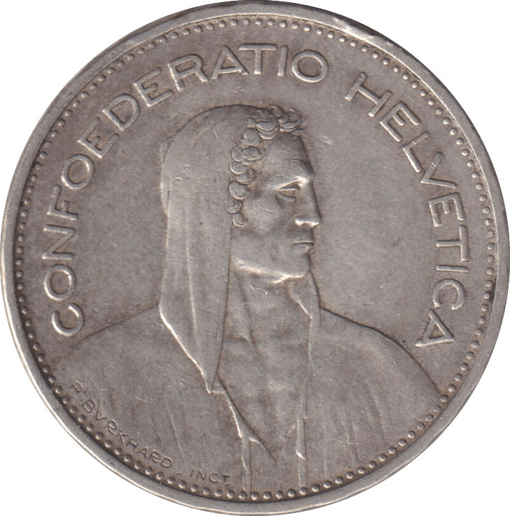 1935 SILVER FIVE FRANCS AUSTRIA - SILVER WORLD COINS - Cambridgeshire Coins