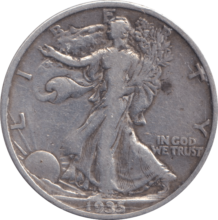1935 SILVER HALF DOLLAR USA - SILVER WORLD COINS - Cambridgeshire Coins