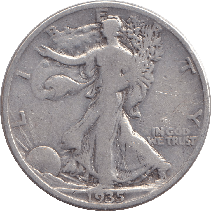 1935 SILVER HALF DOLLAR USA - WORLD COINS - Cambridgeshire Coins