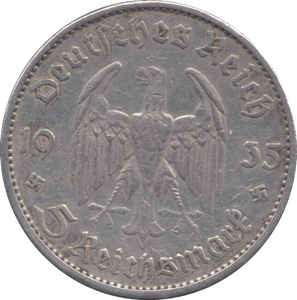 1935 SILVER NAZI GERMANY 5 MARK - SILVER WORLD COINS - Cambridgeshire Coins