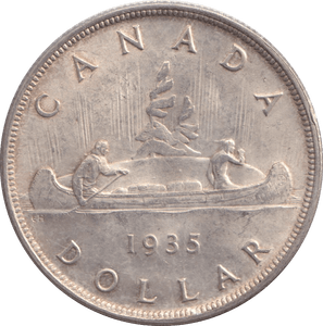 1935 SILVER ONE DOLLAR CANADA - SILVER WORLD COINS - Cambridgeshire Coins